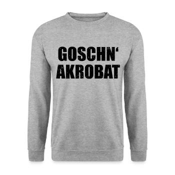 Goschnakrobat - dunkel - Unisex Pullover - Weißgrau meliert - Vorne - Alina (178cm) & Michal (187cm)