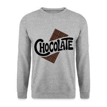 Schokolade - Cool Sweets Logo - Unisex Pullover - Weißgrau meliert - Vorne - Alina (178cm) & Michal (187cm)