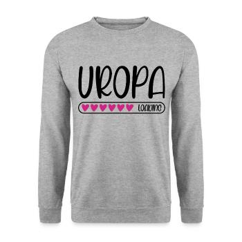 Uropa loading - Unisex Pullover - Weißgrau meliert - Vorne - Alina (178cm) & Michal (187cm)