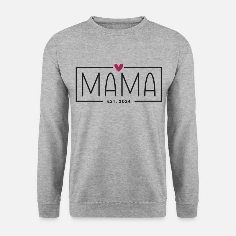Mama Est. 2024 - Unisex Pullover - Weißgrau meliert