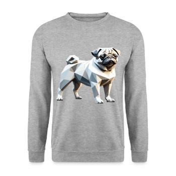Pug - Pet Design - Unisex Sweatshirt - salt & pepper - Front - Alina (178cm) & Michal (187cm)