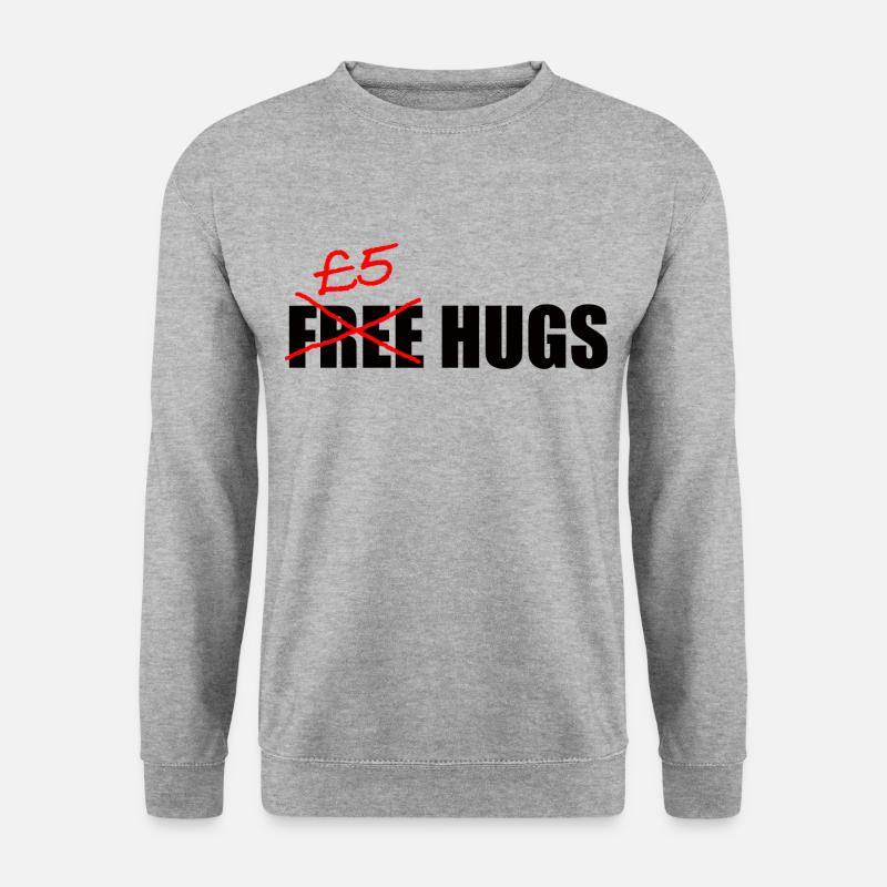 Kostenlose £5 Umarmungen - Unisex Pullover - Weißgrau meliert