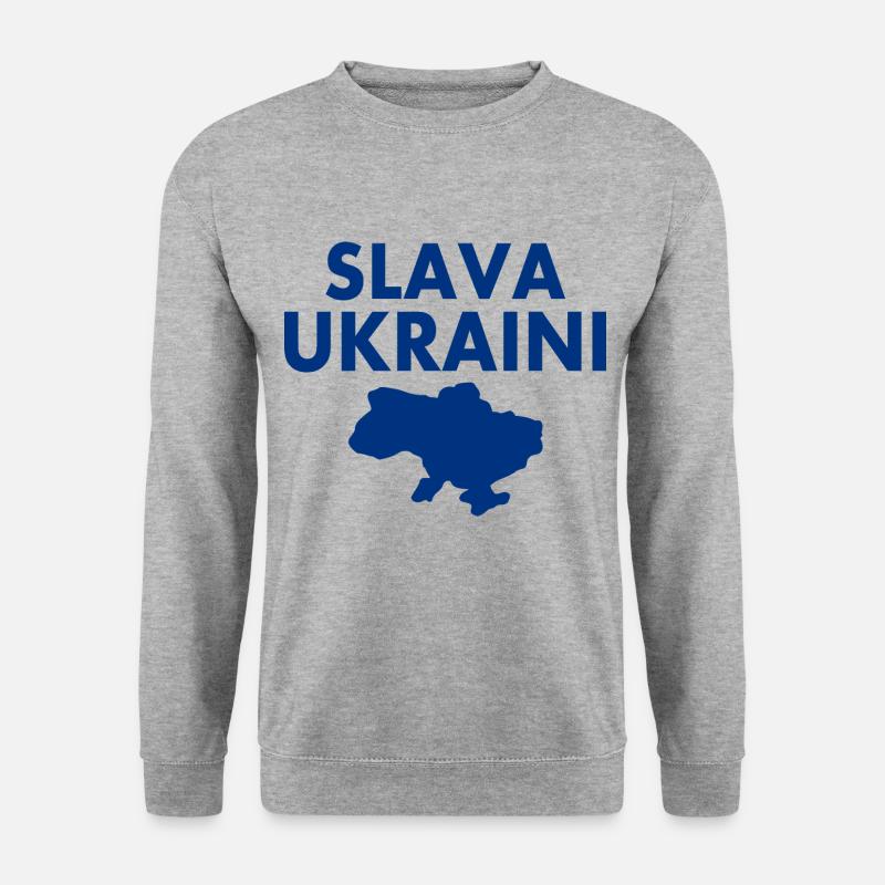 Slava ukraini - Unisex Pullover - Weißgrau meliert