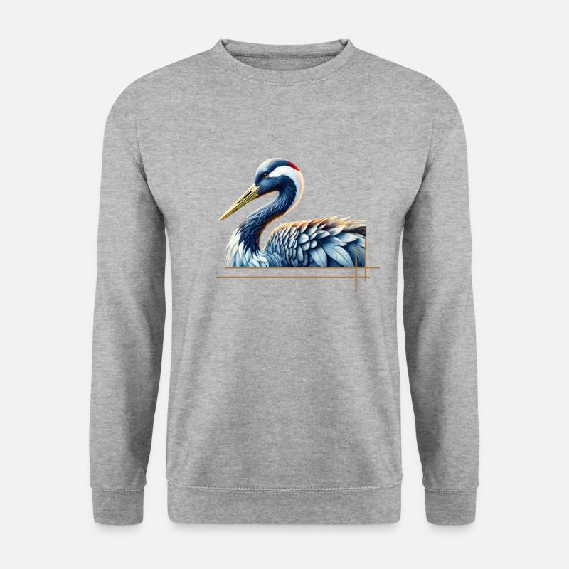 Elegant kran - Unisex sweater - hvidgrå meleret