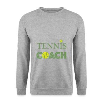Tennis Coach Tennis trainer - idée cadeau - Sweat-shirt Unisexe - gris chiné - Devant - Alina (178cm) & Michal (187cm)