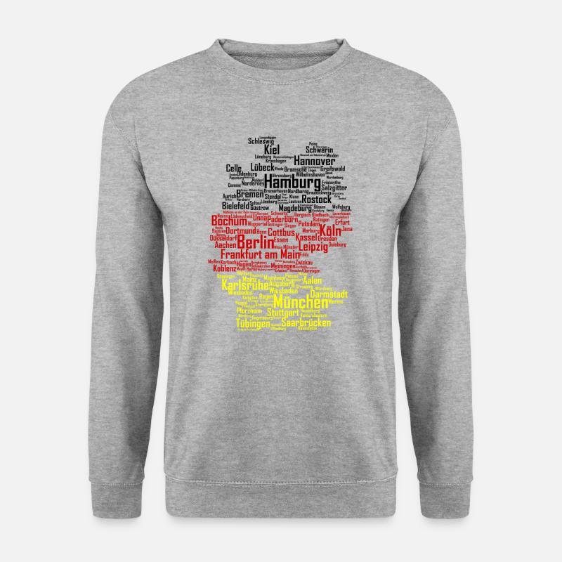 Deutschland Staedte - Unisex Pullover - Weißgrau meliert