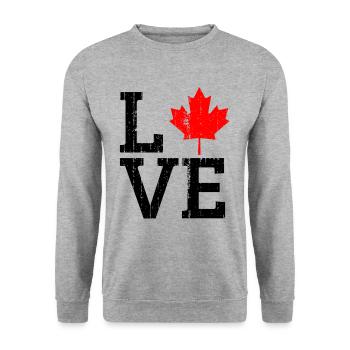 Fan du Canada - Sweat-shirt Unisexe - gris chiné - Devant - Alina (178cm) & Michal (187cm)
