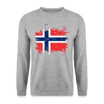 Norway flag - Unisex Sweatshirt - salt & pepper - Front - Alina (178cm) & Michal (187cm)