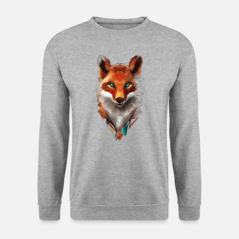 Low Poly Art Fox Wild Animal Geometric Polygon - Unisex Sweatshirt - salt & pepper