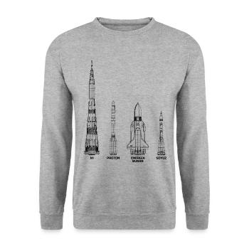 Missiles Union soviétique Russie - Sweat-shirt Unisexe - gris chiné - Devant - Alina (178cm) & Michal (187cm)