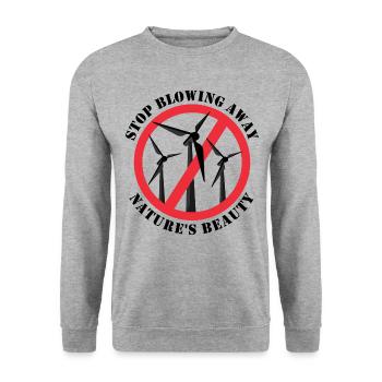 Anti wind energy, Stop wind power, No Wind turbine - Unisex Sweatshirt - salt & pepper - Front - Alina (178cm) & Michal (187cm)