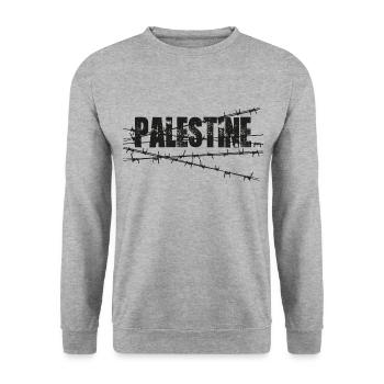 Palestine Barbed Wire - Unisex Sweatshirt - salt & pepper - Front - Alina (178cm) & Michal (187cm)