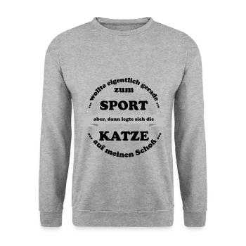 Mais le chat voulait faire du sport - Sweat-shirt Unisexe - gris chiné - Devant - Alina (178cm) & Michal (187cm)