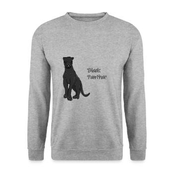 Black Panther - Unisex Sweatshirt - salt & pepper - Front - Alina (178cm) & Michal (187cm)