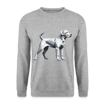 Labrador Retriever - Haustier Hund Aufkleber - Unisex Pullover - Weißgrau meliert - Vorne - Alina (178cm) & Michal (187cm)