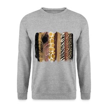Thème jungle sophistiqué Impression de luxe Safari - Sweat-shirt Unisexe - gris chiné - Devant - Alina (178cm) & Michal (187cm)