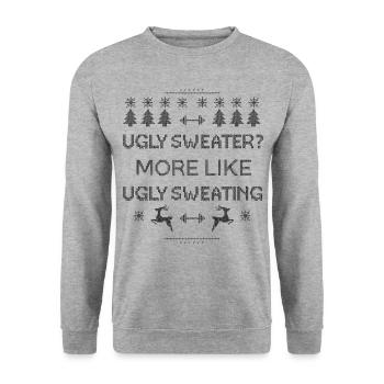 Ugly Sweating Christmas Pattern - Unisex Sweatshirt - salt & pepper - Front - Alina (178cm) & Michal (187cm)