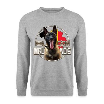 BELGIAN MALINOIS - Unisex Sweatshirt - salt & pepper - Front - Alina (178cm) & Michal (187cm)