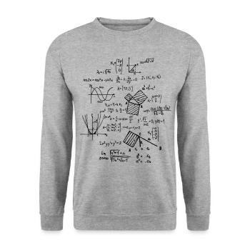 Mathematik Mathe Mathematiker mathematisch Formeln - Unisex Pullover - Weißgrau meliert - Vorne - Alina (178cm) & Michal (187cm)