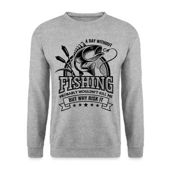 Pêcher l’idée de cadeau drôle pêche poisson pêche - Sweat-shirt Unisexe - gris chiné - Devant - Alina (178cm) & Michal (187cm)