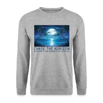 Chasing the horizon Saying Sayings Motto - Unisex Sweatshirt - salt & pepper - Front - Alina (178cm) & Michal (187cm)