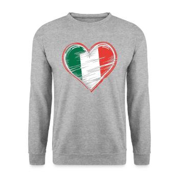 Cœur Italie Cœur Italien - Sweat-shirt Unisexe - gris chiné - Devant - Alina (178cm) & Michal (187cm)