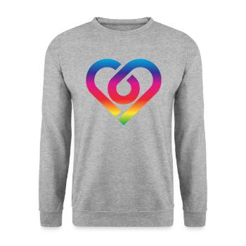 Rainbow Heart Homosexuality LGBT Love - Unisex Sweatshirt - salt & pepper - Front - Alina (178cm) & Michal (187cm)