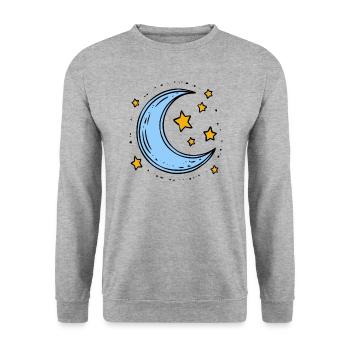 Crescent Moon Crescent Moon and Stars - Unisex Sweatshirt - salt & pepper - Front - Alina (178cm) & Michal (187cm)