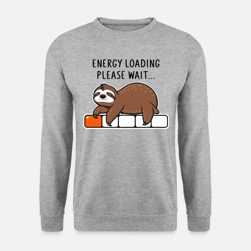 Sloth Energy Loading Please Wait - Unisex Sweatshirt - salt & pepper