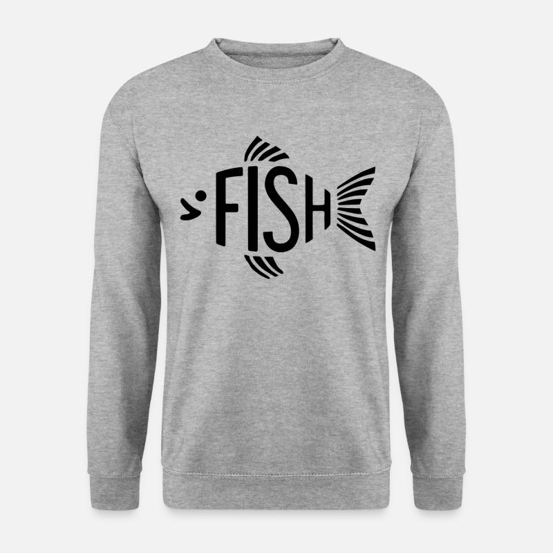 Fish Bone Skeleton Herringbone Fishing - Unisex Sweatshirt - salt & pepper