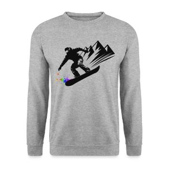 Snowboard Snowboarder Snowboard Sports d’hiver - Sweat-shirt Unisexe - gris chiné - Devant - Alina (178cm) & Michal (187cm)