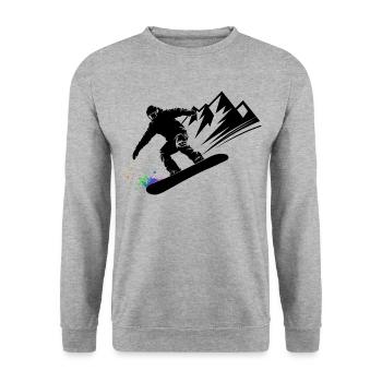 Snowboard Snowboarder Snowboard Sports d’hiver - Sweat-shirt Unisexe - gris chiné - Devant - Alina (178cm) & Michal (187cm)
