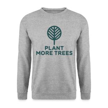 Pflanzt mehr Bäume Naturschutz Aktivist - Unisex Pullover - Weißgrau meliert - Vorne - Alina (178cm) & Michal (187cm)