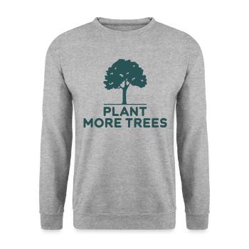 Pflanzt mehr Bäume Naturschutz Aktivist - Unisex Pullover - Weißgrau meliert - Vorne - Alina (178cm) & Michal (187cm)