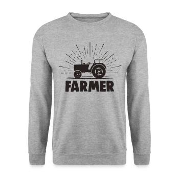 Agriculteur Agriculteur Tracteur Agriculteur - Sweat-shirt Unisexe - gris chiné - Devant - Alina (178cm) & Michal (187cm)