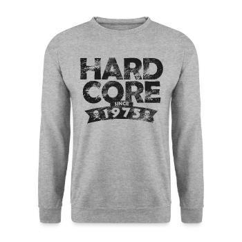 Hard Core Since 1975 - 50. Geburtstag - Unisex Pullover - Weißgrau meliert - Vorne - Alina (178cm) & Michal (187cm)