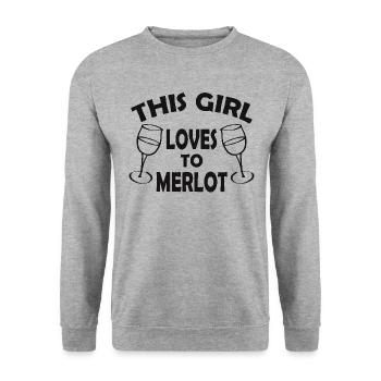 This Girl loves to Merlot Red Wine Lover - Unisex Sweatshirt - salt & pepper - Front - Alina (178cm) & Michal (187cm)