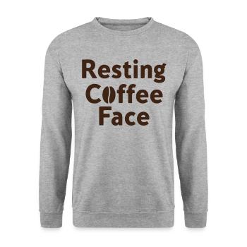 Resting Coffee Face Kaffeeliebe - Unisex Pullover - Weißgrau meliert - Vorne - Alina (178cm) & Michal (187cm)
