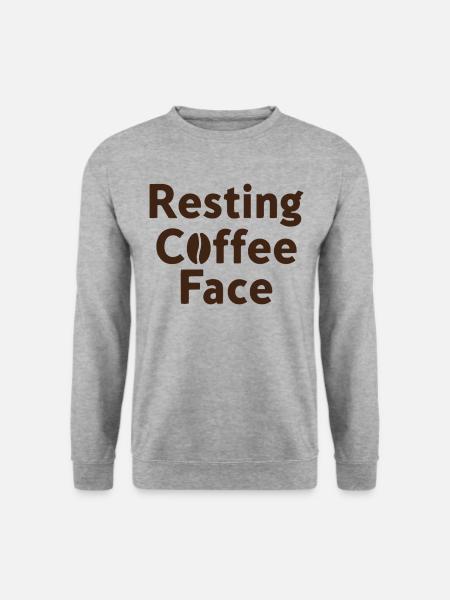 Resting Coffee Face Kaffeeliebe - Unisex Pullover - Weißgrau meliert
