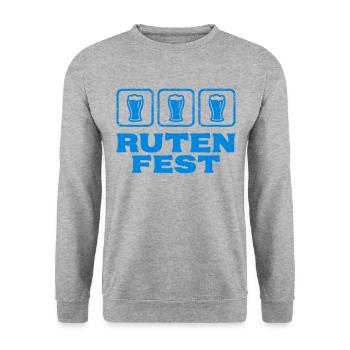 Rutenfest Ravensburg Bier Symbole - Unisex Pullover - Weißgrau meliert - Vorne - Alina (178cm) & Michal (187cm)