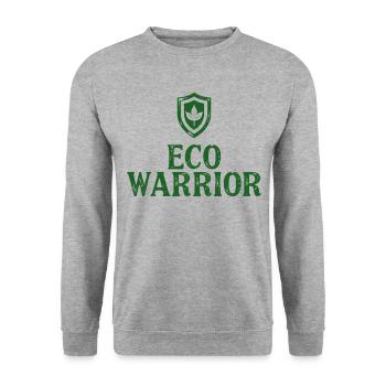 Eco Warrior Nature Conservation Environmental Protection - Unisex Sweatshirt - salt & pepper - Front - Alina (178cm) & Michal (187cm)