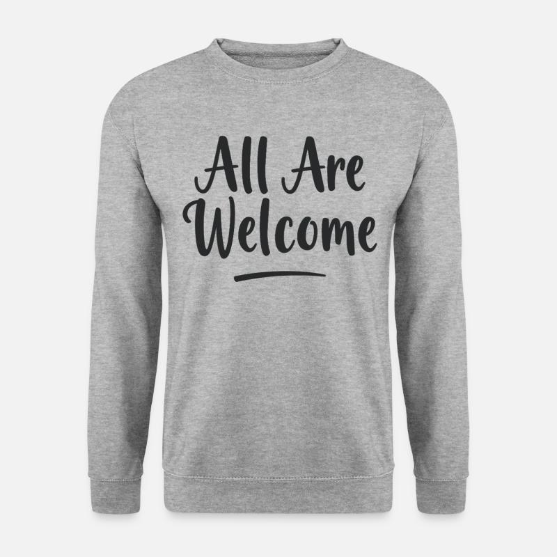 All Are Welcome - Unisex Pullover - Weißgrau meliert