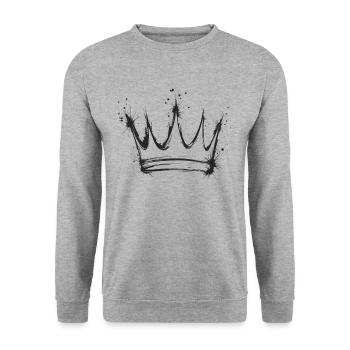 Crown Splash Art - Unisex Sweatshirt - salt & pepper - Front - Alina (178cm) & Michal (187cm)