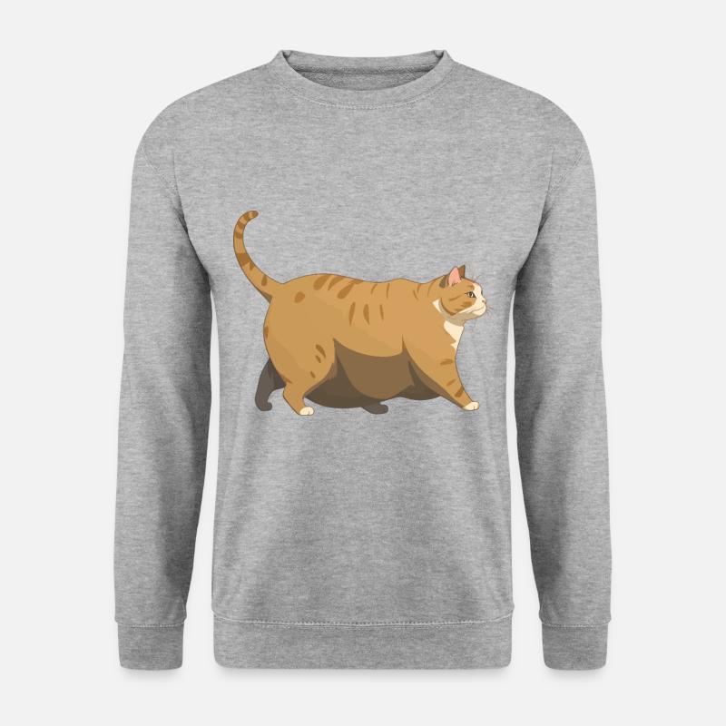 Chonker - Fat Cat Meme - Unisex Pullover - Weißgrau meliert