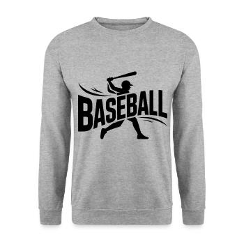 Baseball - Logo sportif cool - Sweat-shirt Unisexe - gris chiné - Devant - Alina (178cm) & Michal (187cm)
