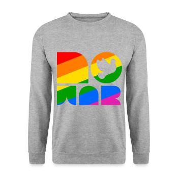 Gay Pride No War Peace Sign - Unisex Sweatshirt - salt & pepper - Front - Alina (178cm) & Michal (187cm)