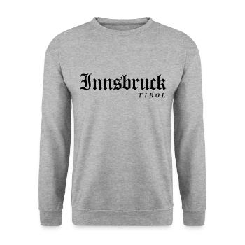 Nice t-shirt with Tyrol and Innsbruck font - Unisex Sweatshirt - salt & pepper - Front - Alina (178cm) & Michal (187cm)