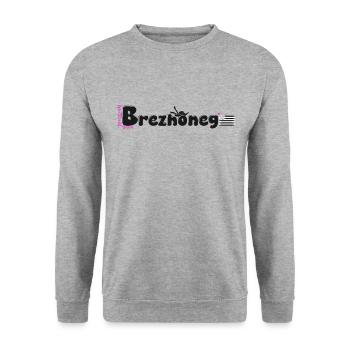 Brezhoneg - Breton - Sweat-shirt Unisexe - gris chiné - Devant - Alina (178cm) & Michal (187cm)