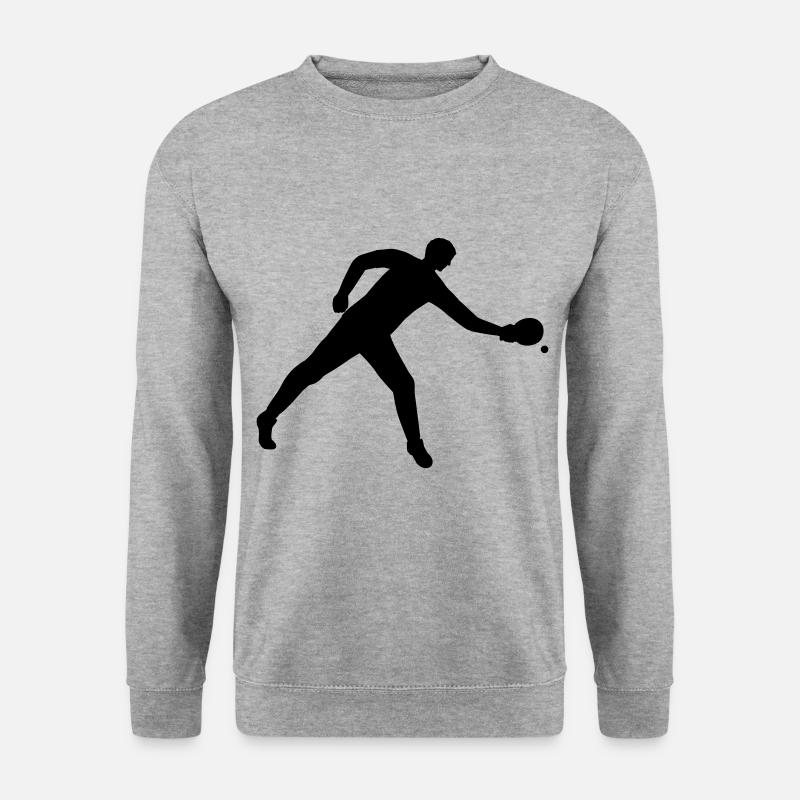 Tischtennis dynamisch - Unisex Pullover - Weißgrau meliert