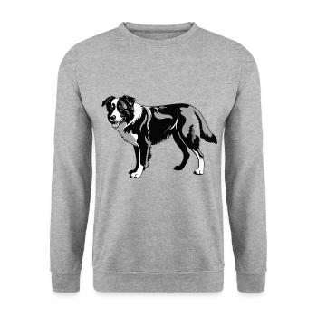 Border Collie - Conception de chien de compagnie - Sweat-shirt Unisexe - gris chiné - Devant - Alina (178cm) & Michal (187cm)